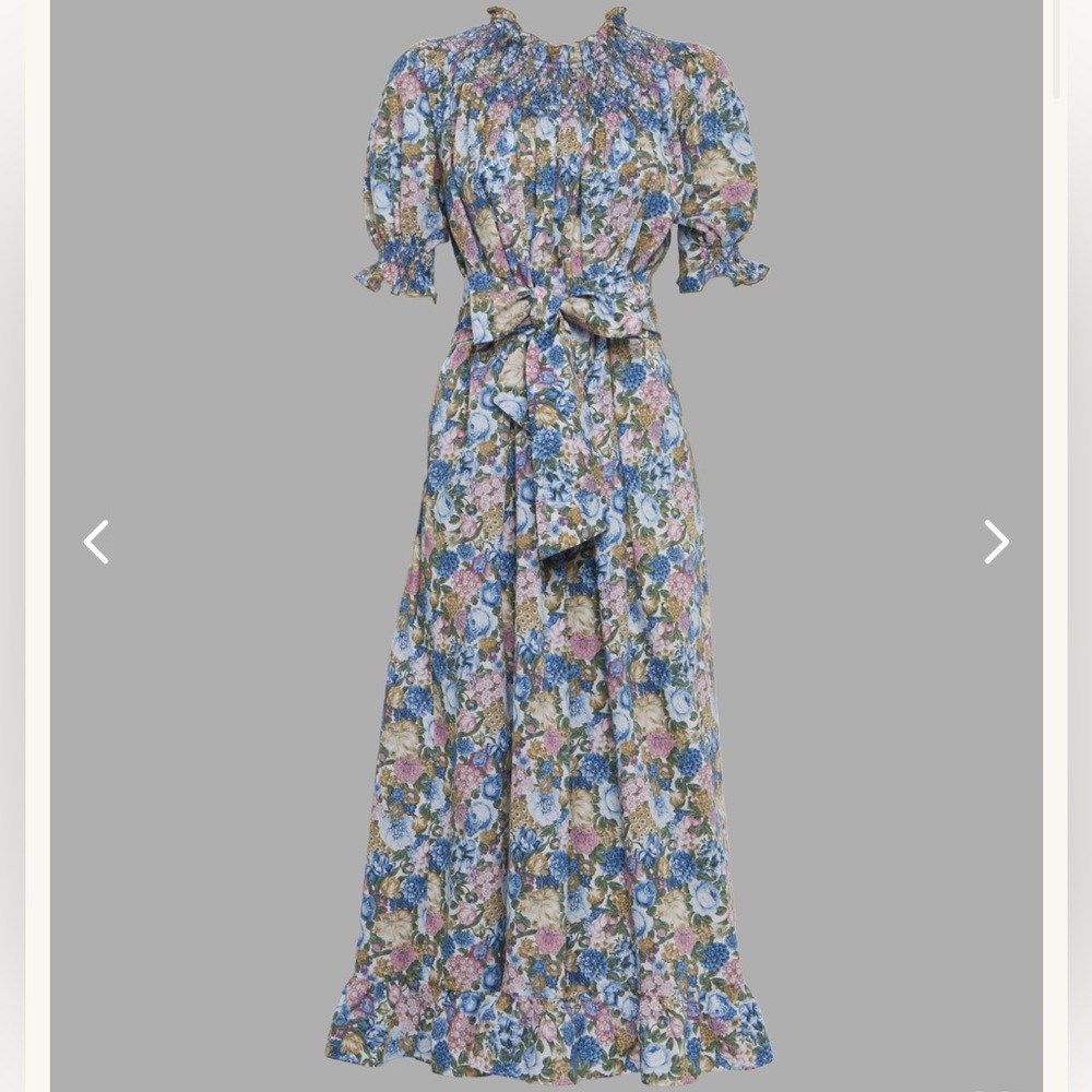 Loretta Caponi Maxi Dress with Belt One Size